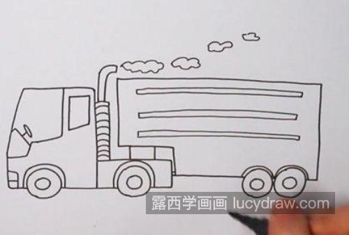 漂亮可爱卡车简笔画图片教学 简单卡车简笔画带步骤画法