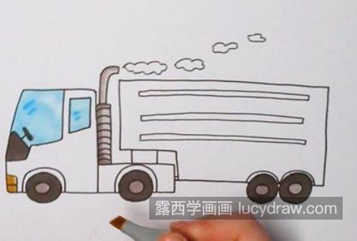 漂亮可爱卡车简笔画图片教学 简单卡车简笔画带步骤画法