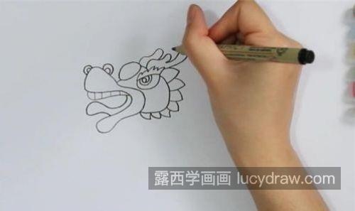 彩色版简单舞龙简笔画教学 简单可爱舞龙简笔画图片大全