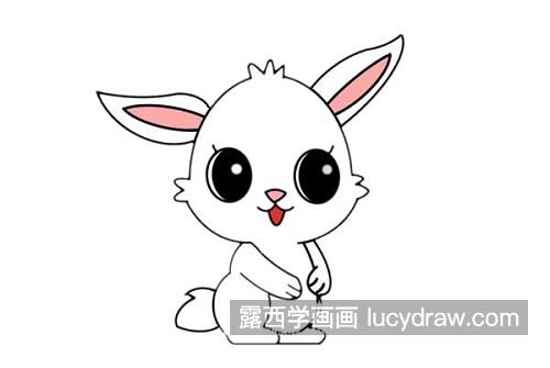 可爱又漂亮小白兔简笔画一步一步教学 简单彩色小白兔简笔画画法