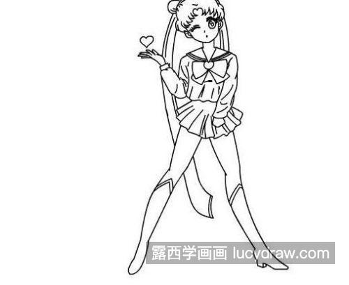 又可爱又漂亮美少女战士简笔画画法 简单可爱美少女战士简笔画教程