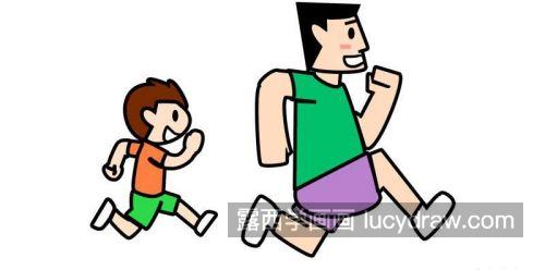 可爱卡通跑步的简笔画图片大全 彩色简单跑步的简笔画教学