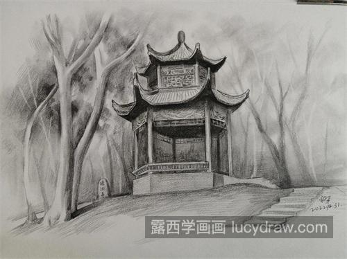 美术高考素描风景创作教程 教你画素描风景零基础小白教学