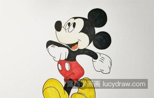 涂色简单米老鼠的简笔画教程 彩色好看米老鼠的简笔画怎么画