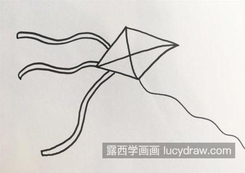 又简单又漂亮风筝的简笔画怎么画 带颜色风筝的简笔画教学