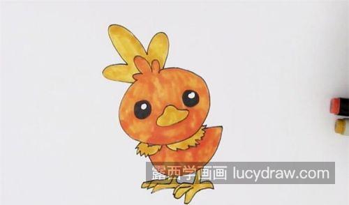 可爱又漂亮小鸡的简笔画教学 简单带颜色小鸡的简笔画画法