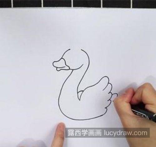 可爱简单天鹅的简笔画画法 很好看天鹅简笔画带步骤教学