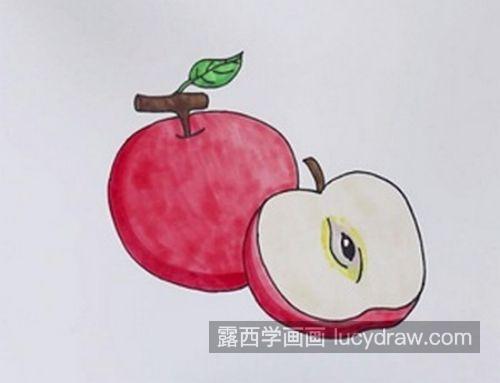 又漂亮又可爱苹果简笔画怎么画 简单彩色苹果简笔画一步一步画法
