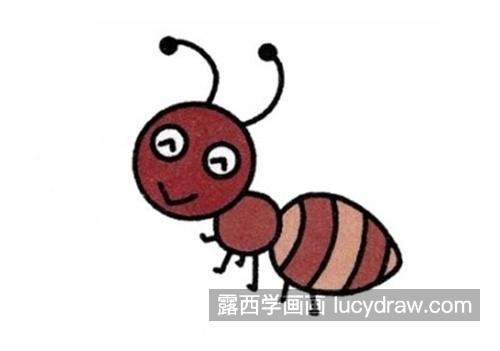 带颜色的好看小蚂蚁怎么画 简单的小蚂蚁绘制教程