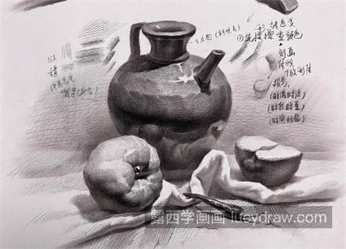 静物素描陶罐的绘制教程 新手必须掌握的绘制方法